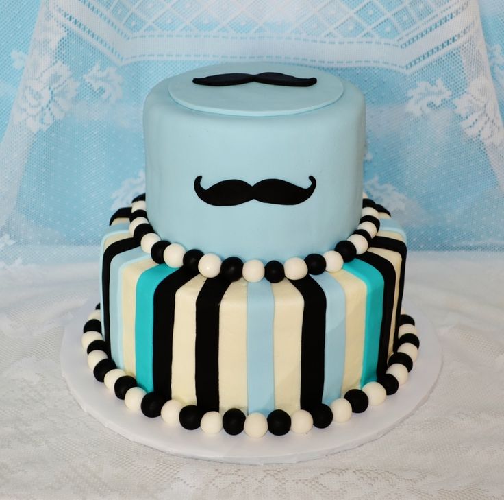 Blue cake with a mustache. International Men's Day, Father's Day  celebration. Generative AI. 21984611 Stock Photo at Vecteezy