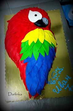 Easy to make 3D Parrot styro fondant, Edible flowers leaves, Birthday Cake  Topper - YouTube